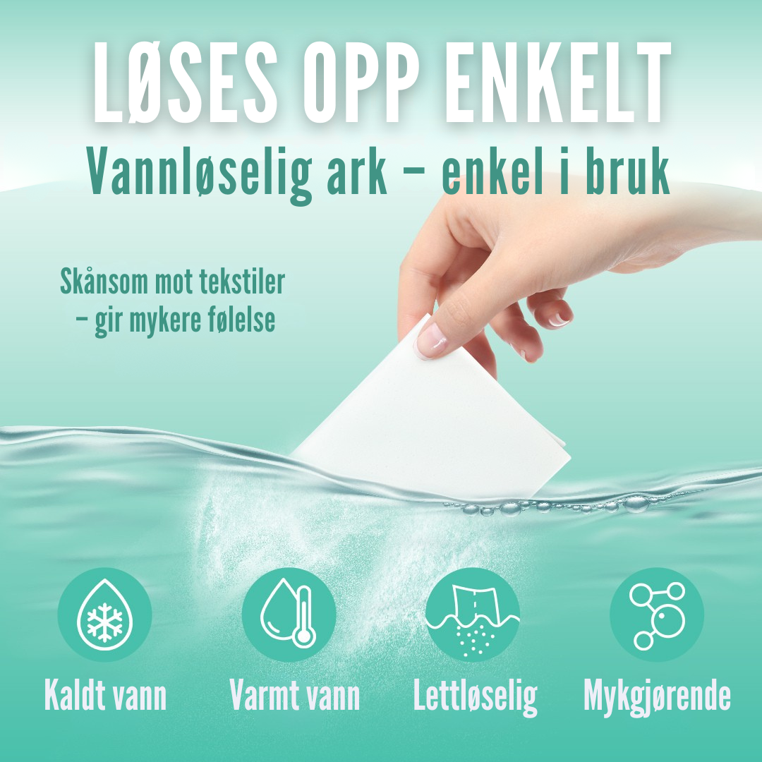 Flekkfritt Tøymyknerark Pure Linen 50 stk <100 vask