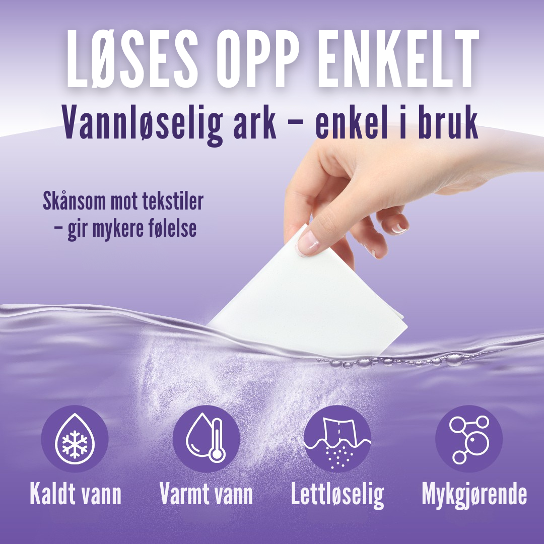 Flekkfritt Tøymyknerark Lavender Serenity 50 stk <100 vask