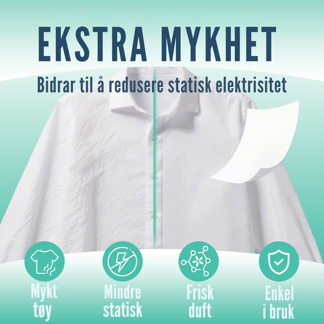 Flekkfritt Tøymyknerark Pure Linen 50 stk <100 vask