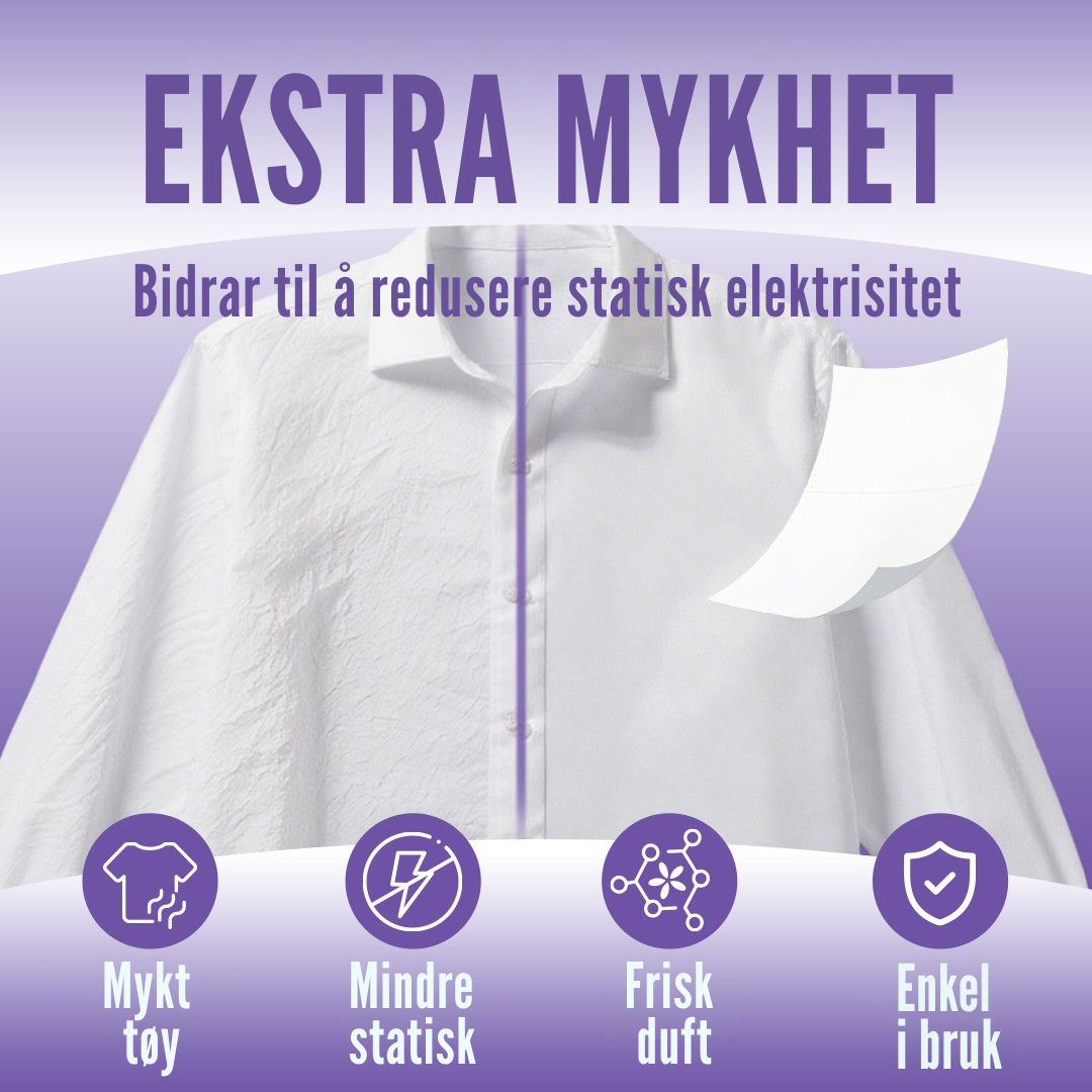 Flekkfritt Tøymyknerark Lavender Serenity 50 stk <100 vask