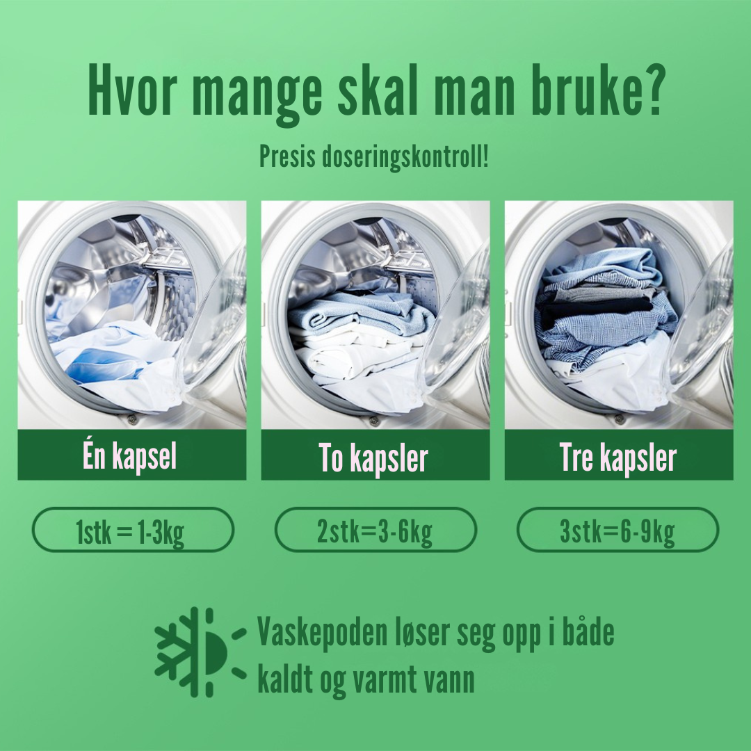 Flekkfritt 3 i 1 Vaskemiddel Pods Triflora 40 stk